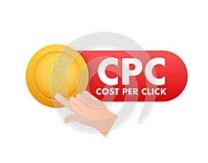 Cost per click, great design for any purposes. 3d advertising. Social media marketing