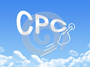 Cost Per Click message cloud shape
