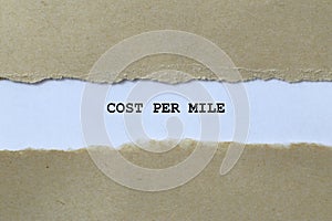 cost per mile on white paper