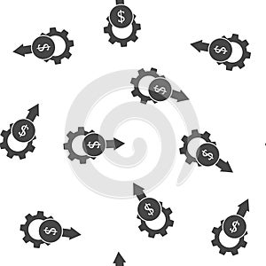 Cost reduction vector icon seamless pattern on a white background.Layers grouped for easy editing illustration.