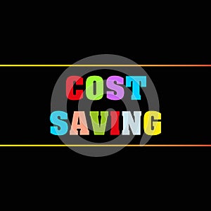 cost saving word block on black