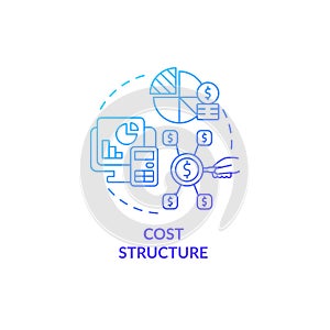 Cost structure blue gradient concept icon