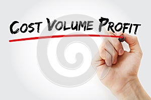 Cost Volume Profit acronym, business concept background