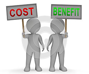 Cost Vs Benefit Sign Means Comparing Price Against Value - 3d Illustration