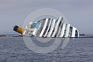 Costa Concordia Cruise Ship after Shipwreck