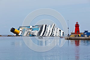 Costa Concordia Cruise Ship after Shipwreck