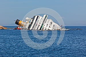 Costa Concordia Cruise Ship after Shipwreck