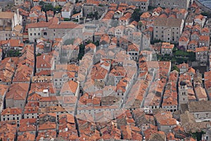 Tejados en lazona medieval de Dubrovnik en el mar Adriatico photo