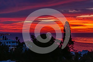 Costa del Sol view at night La Cala de Mijas Malaga Spain