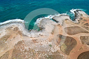 Costa Merlata, Ostuni photographed with drone from above. It offers one of the most beautiful stretches of coast in Puglia Ita