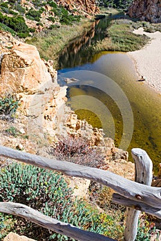 Costa Paradiso pond on a clear day