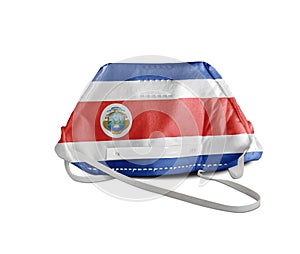 Costa Rica flag on anti pollution mask medical protection