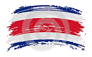 Costa Rica flag in grunge brush stroke, vector