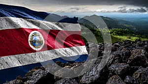 Costa Rica Flag Waving