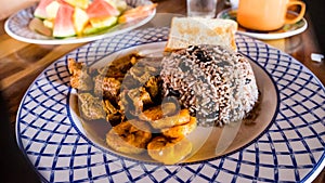 Costa Rica Food Tico Meal Dinner Breakfast Lunch Gallo Pinto Rice & Beans Plantain photo