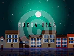 Costa Rica Homes Street Depicts Real Estate Or investment Property - 3d Illustration