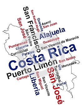 Costa Rica Map and Cities