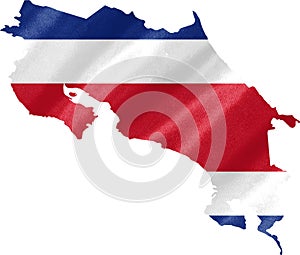 Costa Rica Map with Flag