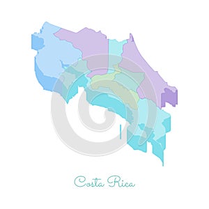 Costa Rica region map: colorful isometric top.