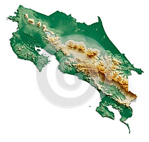 Costa Rica relief map