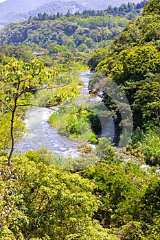 Costa Rica Sucio river in a stretch of tropical jungle photo