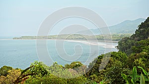 Costa Rica Tropical Rainforest Coastal Scenery and Pacific Ocean Landscape on Coast at Ballena Marin