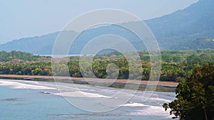 Costa Rica Tropical Rainforest Coastal Scenery and Pacific Ocean Landscape on Coast at Ballena Marin