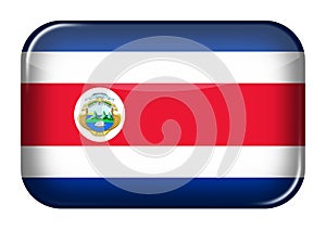 Costa Rica web icon rectangle button 3d illustration