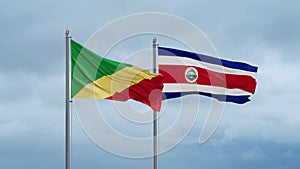 Costa Rico and Congo-Brazzaville flag