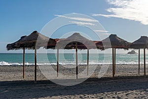 Costa Tropical beach in AlmuÃ±ecar in the province of Granada, Andalusia, Spain. Europe.