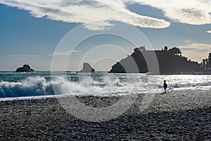 Costa Tropical beach in AlmuÃ±ecar in the province of Granada, Andalusia, Spain. Europe.