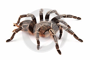 Costarican Zebra Tarantula, also known as the Striped-knee Tarantula Aphonopelma seemanni, this spider inhabits most of western