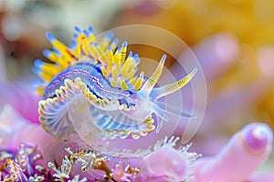 Costasiella Kuroshimae, Sea Sheep Macro Photo, Color Sea Slugs Closeup, Sheep Nudibranch