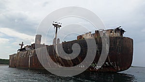 Costinesti, an old and rusty ship