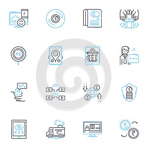 Costly - Expensive linear icons set. Lavish, Splurge, Extravagant, Opulent, Pricy, High-priced, Premium line vector and