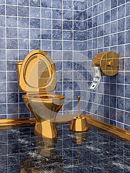 Costly golden toilet