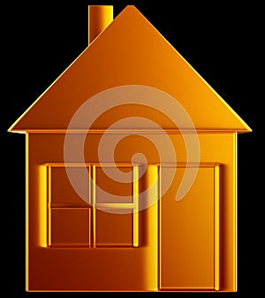 Costly home:: golden house shape