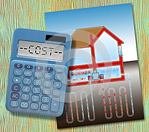 Costs about construction of a geothermal plant - Geothermal heating and cooling system linear for sustainable buildings