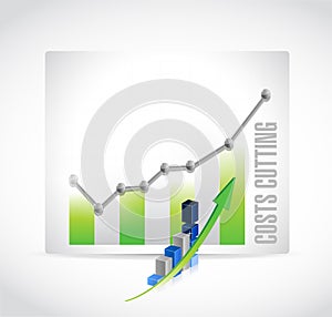 costs cutting business graph illustration design