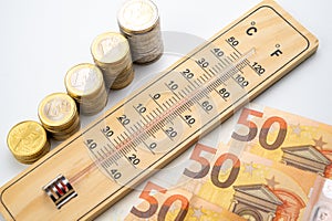 Costs for heating rooms and houses.