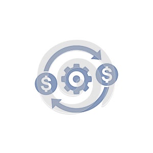 Costs optimization and production efficiency icon