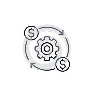 Costs optimization and production efficiency icon