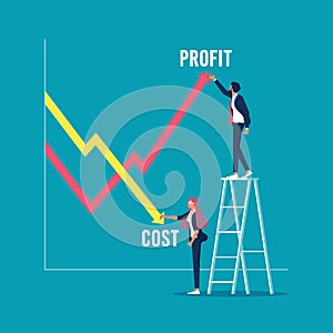 Costs reduction business vector concept