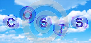 The costs word in bubble