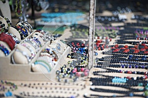 Costume jewelery for sale at the flea market