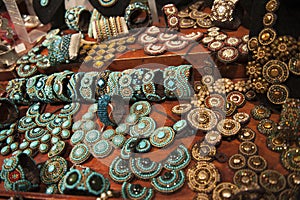 Costume jewelery for sale at the flea market