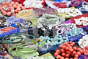 Costume jewelery for sale at the flea market