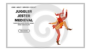 costume juggler jester medieval vector