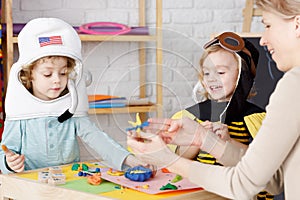 Costume party in kindergarten