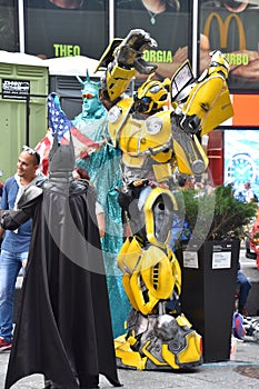 Costumed characters at Times Square, in Manhattan, New York City